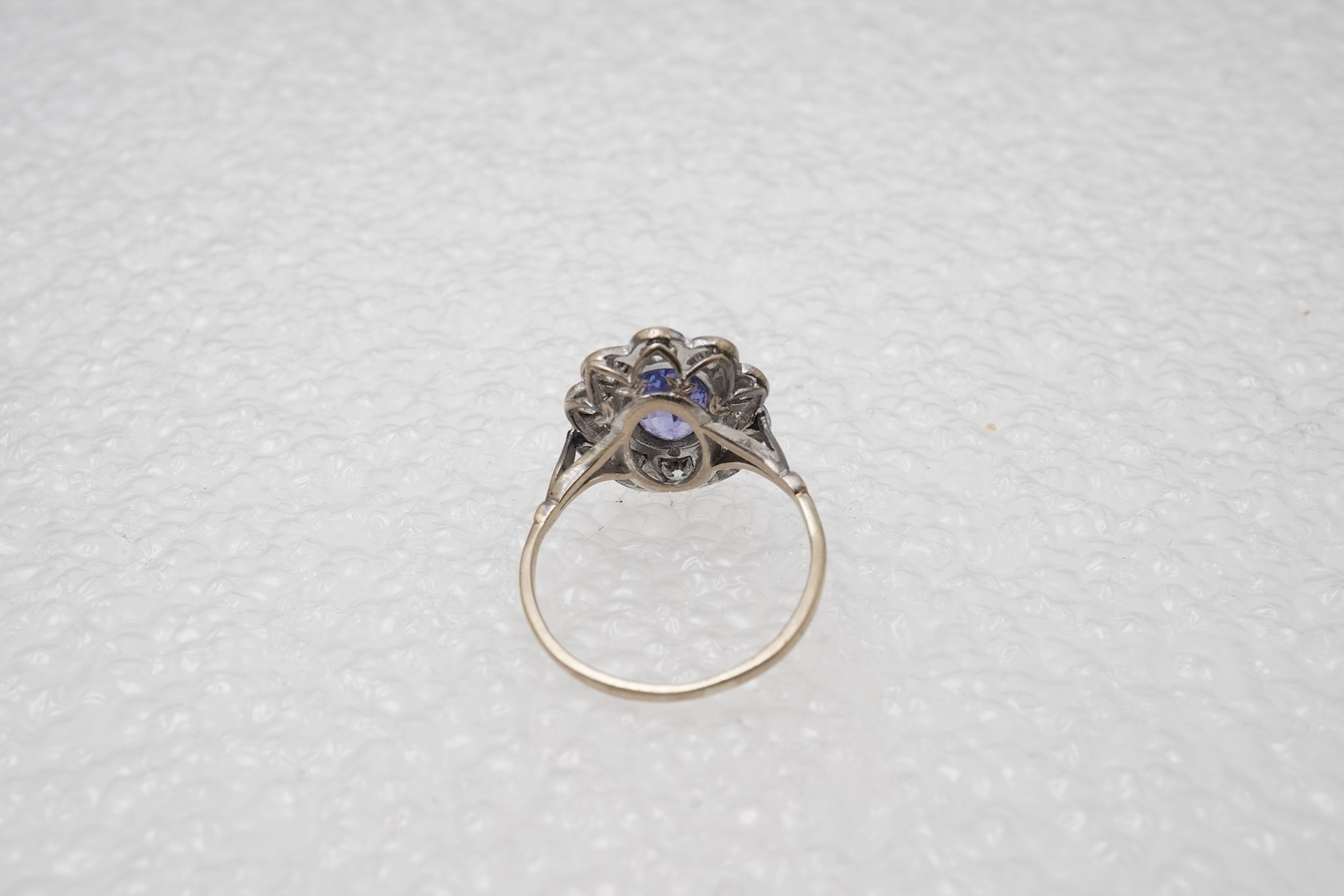 A tanzanite and diamond ring